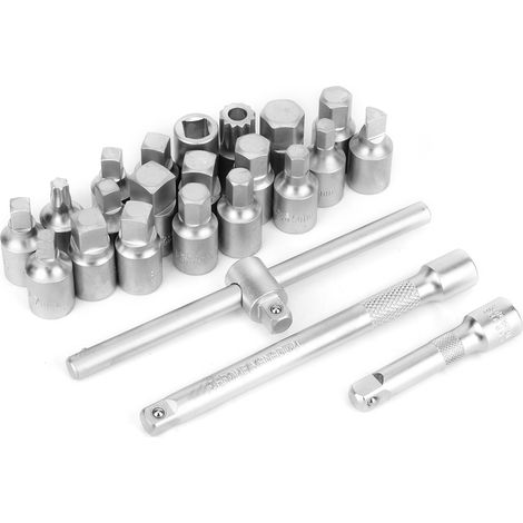 Clé à douille extracteur de vis de vidange d'huile 23 pièces 3/8 pouce, kit de démontage pour réparation automobile (1/4)