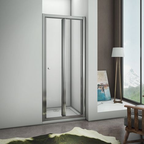 [PRODUIT D'OCCASION]Porte de douche ouverture pliante 90x185cm vers l'intérieur installation en niche (1/5)