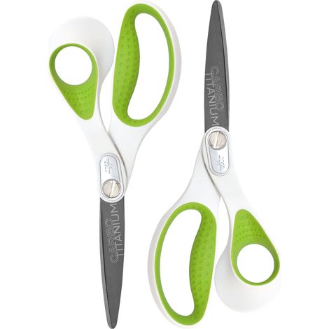 Lot de 2 paires de ciseaux robustes en carbone titane pour bureau et maison, vert/blanc, 20,3 cm (1/5)