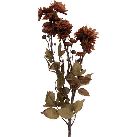 Branche de fleur artificielle décorative en plastique orange pour intérieur 6 x 10 x 80 cm - PANGIVO (1/2)