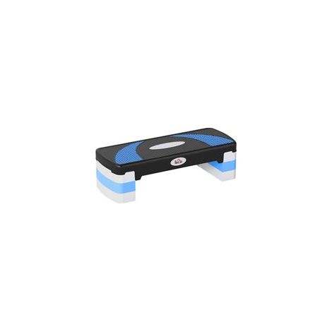 Fitness-Stepper für Aerobic, höhenverstellbar 10/15/20 cm, rutschfeste Oberfläche, 80 x 31 x 20 cm, Schwarz/Blau