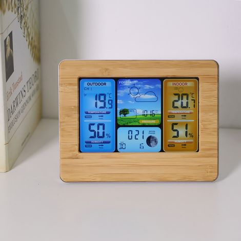 Horloge météo couleur, réveil électronique, horloge météo sans fil RF, calendrier perpétuel sans pile (1/5)