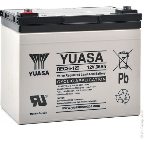 Yuasa - Batterie plomb AGM YUASA REC36-12I 12V 36Ah M5-F