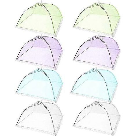 Pop-up-Mesh-Zeltschirm, 8 Stück, buntes Lebensmittel-Abdeckungsnetz für Outdoor, Party-Picknick, wiederverwendbar (1/5)