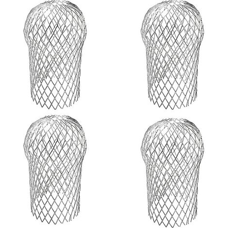 Filtre Aluminium - Grille de Protection de Gouttière - Protection de Gouttière en Métal Pour Tuyau de Descente - 4 Pièces - Pour Utilisation Extérieure (1/5)