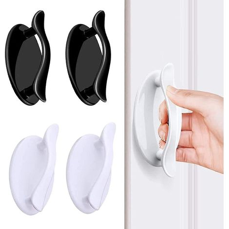Lot de 4 poignées de fenêtre autocollantes, poignées adhésives pour portes coulissantes et placards. (1/5)