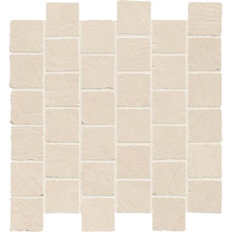 Mosaïque effet Béton Blanc Minéral Quadra 31x31x0,9 cm Mat Benzaro - Sol et mur intérieur (vendu par carton de 0,3844 m²) - RO'MA CARRELAGE
