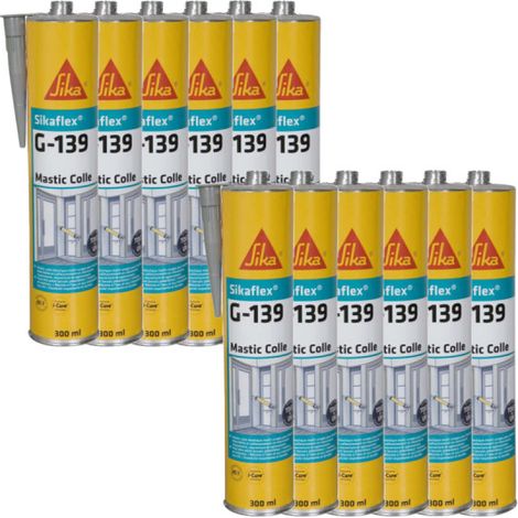 Set di 12 sigillanti a presa rapida SIKA Sikaflex G 139 - Grigio cemento - 300ml