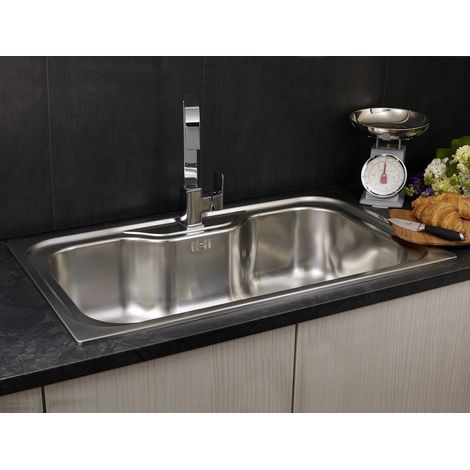 Reginox Jumbo Inset Kitchen Sink Stainless Steel Large Bowl Waste 1 Tap Hole