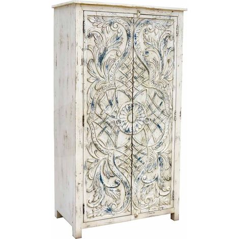 Armario de madera blanco 99x42x180 (1/5)