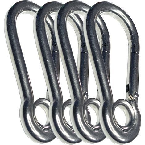 8-mm-Edelstahlkarabiner mit seewasserbeständigem, federbelastetem A4-Schnapphaken M8 x 80 mm (1/5)