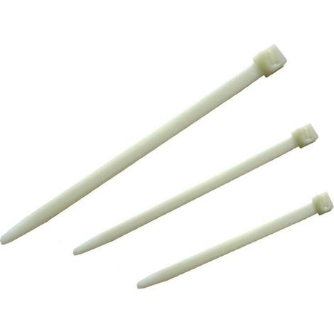 100 articles Liens 4.8mm x 300mm - Type collier électricien Blanc 4.8 x 300mm (1/3)