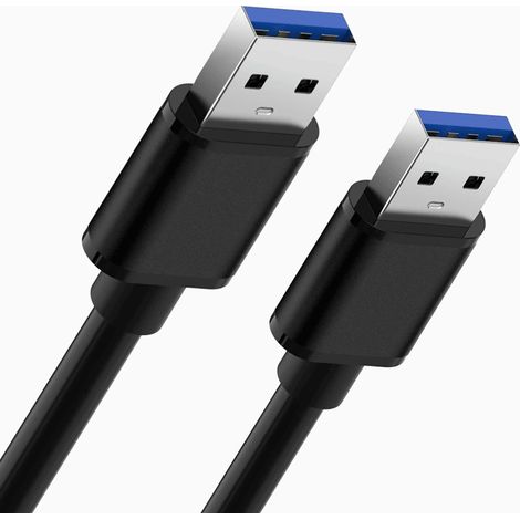 Cable USB 3.0 tipo A macho - macho 1.8 M Negro (1/5)