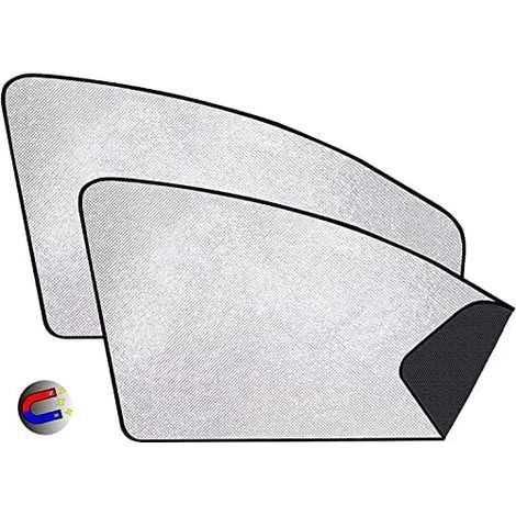 Pare Soleil Voiture 2 Pièces - Rideau Voiture Occultant Magnétique pour Vitres Latérales Avant - Protection UV et Intimité, Argent (1/5)