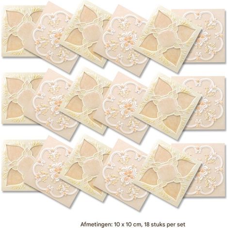 Stickers pour carrelage - Lot de 36 - Autocollants - Imperméables - Stickers décoratifs pour carrelage de cuisine et salle de bain - 10 x 10 cmQT-051-2