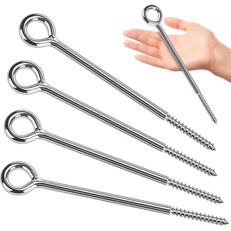 Piton à Visser Piton a Oeil Inox M10x230mm œillet à Vis Galvanisées 4pcs (1/5)