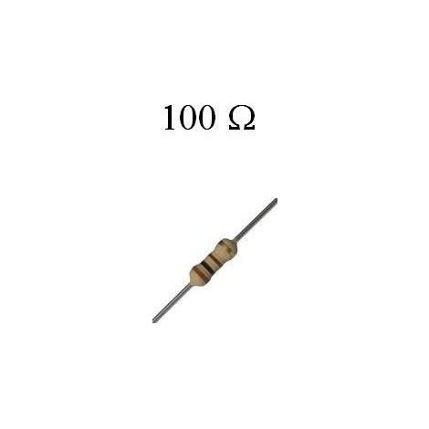 Resistencia Carbon 100R 1/4W 5% Medidas 2,3x6mm