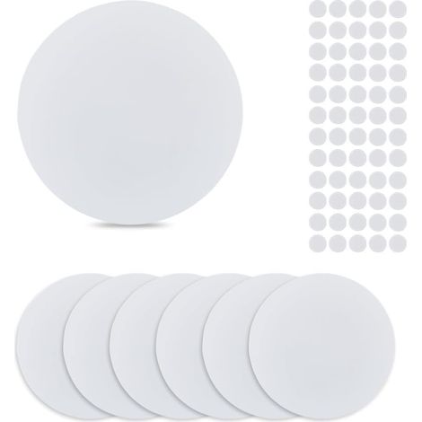 8pcs PP Plaque de Couvercle pour Trou Mural Plaque de Recouvrement pour Plafond Caches avec Adhésif Double Face 15.2cm Antipoussière Plaque de Couverture Plat Rond Givré Plaque Blanc (1/5)
