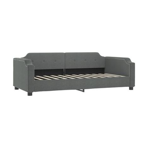 Lit de jour avec tiroir, gris foncé, 90 × 200 cm (matelas non inclus), rangement pratique intégré, meuble de chambre, design contemporain, montage facile (1/5)