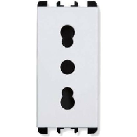 Simon urmet presa bipasso, 2p+t 16a-250v colore bianco 10303.b