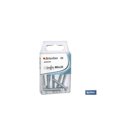 Confezione da 10 Viti Esagonali DIN 933 M-8X50 Acciaio Zincato
