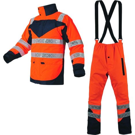 Ensemble de pluie haute visibilité CAP HORN 2 orange/marine - 2XL - T2S