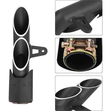 Silencieux double sortie d'échappement pour moto, embout tubulaire adaptable YZFR6 et Suzuki GSXR (1/5)