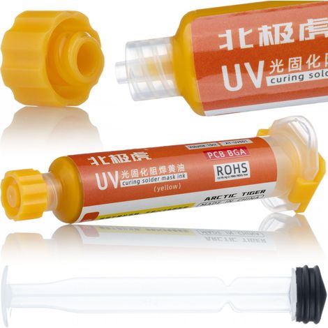Máscara de soldadura naranja 10ml con émbolo