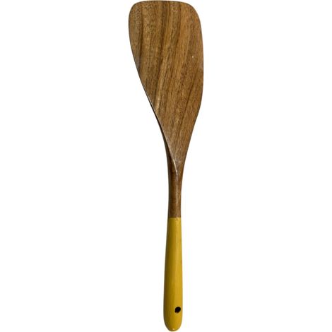 Spatola da cucina in legno di acacia, utensile da cucina resistente al calore, ideale per mescolare e servire, gialla