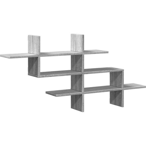 Maison Exclusive - Wandregal Grau Sonoma 124,5x18x60,5 cm Holzwer