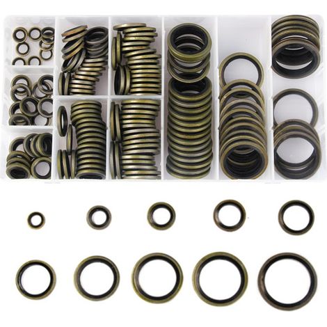 Hydrauliköldichtungen, 150 Stück M6-M24-Öldichtungen mit Gummilippe, Öldichtungsscheibe aus Metall, Dichtungen für Autoablassschrauben