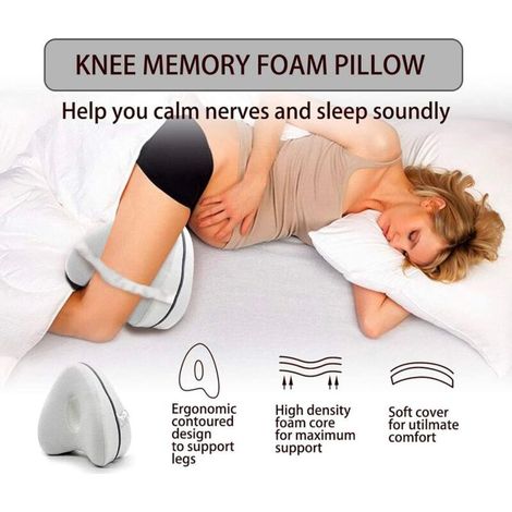 Cuscini per elevare le gambe con memory foam per uomo e donna, cuscino per le gambe per chi dorme sul fianco, sollievo dalla sciatica, dolore alle gambe, gravidanza, cotone bianco (Cuore -B) (1/4)