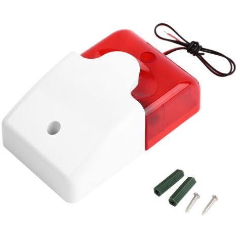 12V 110dB Mini Filaire Strobe Sirène Clignotant Lumière Sirène Rouge Lumière Son Sirène Système D'alarme De Sécurité À Domicile pour la Maison/Société / Entrepôt (1/5)