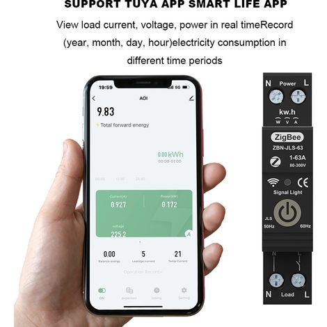 Interrupteur intelligent TUYA ZigBee avec télécommande et commande vocale. Interrupteur domestique sans fil. Connexion via application mobile. Compatible avec Google Assistant et Amazon Alexa. (1/5)