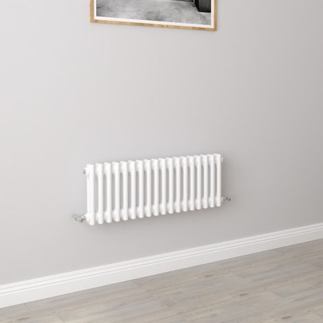 AICA Traditional Radiator Central Heating Cast Iron Style 2 Column Horizontal 300x830mm White
