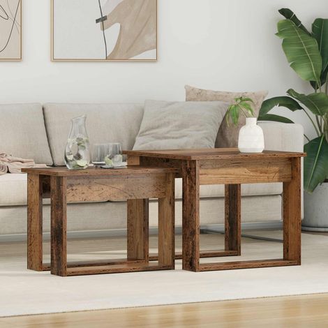 Kaffeetisch Set 2 pcs Altholz Holzwerkstoff