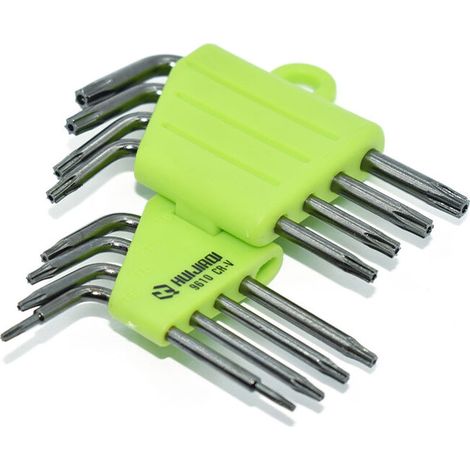 Versetzte Schraubenschlüssel, 8-teiliges Inbusschlüssel-Set, Sternschraubendreher T5 T6 T7 T8 T9 T10 T15 T20, Handwerkzeug-Schraubenschlüssel-Sets, Sechskantschlüssel, Silber, Fonepro (1/5)