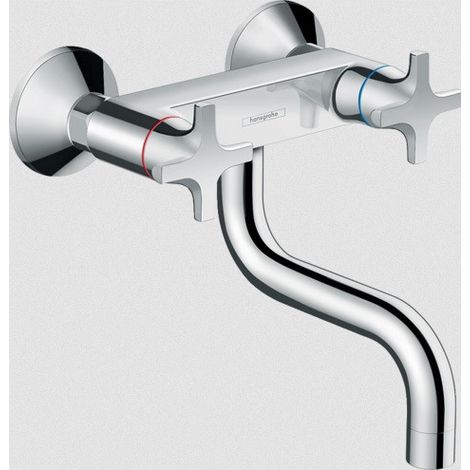 Hansgrohe 71287000 LOGIS CLASSIC rubinetteria cucina 2 maniglie, a parete, bocca d'erogazione bassa, finitura cromo | Prezzi e offerte su Tavolla.com (1/2)