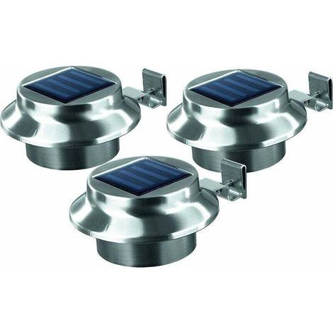 clôture solaire lumière clôture lumière couloir lumière 3led évier lumière solaire applique murale 3pcs (1/5)