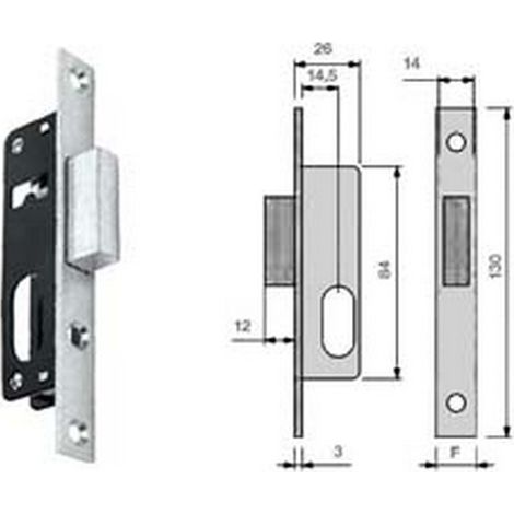 1PZ SERRATURA DA INFILARE PER MONTANTI CILINDRO OVALE SOLO CATENACCIO N9140015 - MM.14,5 (N9140015000)