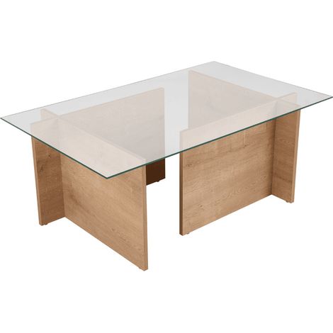 Tavolino con piano in vetro L105 cm - NOAH