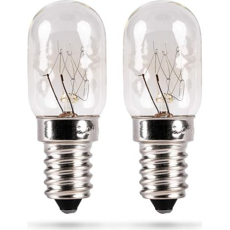2er Pack 15W E14 - Glühbirne für Nähmaschine, Dunstabzugshaube, Vitrine, Salzsteinlampe, Kühlschrank, Gefriertruhe - Kühlschrank Lampe mit T22 Kapsel, 90 Lumen & 2500K (1/4)