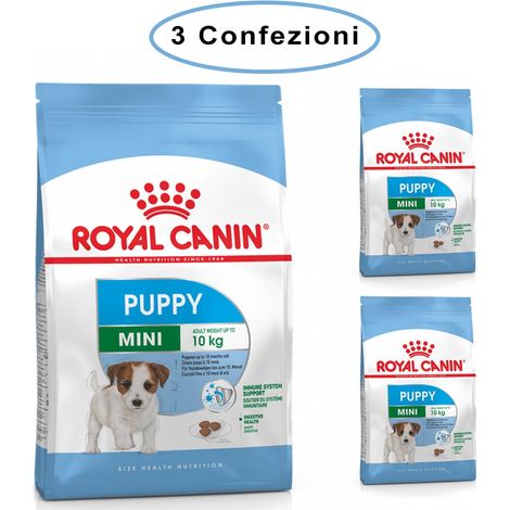 Royal canin mini puppy junior crocchette per cuccioli 3 confezioni da 800 grammi