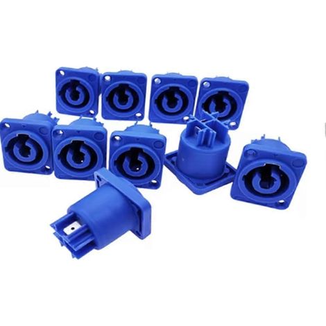 Lot de 10 prises de haut-parleur NAC3MPA-1 NAC3MPB-1, bleues, 20 A, pour éclairage LED de scène et audio, 3 broches. (1/5)