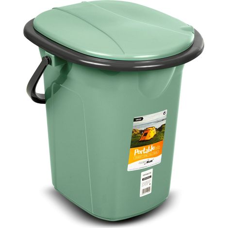 Camping Toilette GreenBlue GB320GG Eimer 19L tragbar Grün-Grau (1/5)