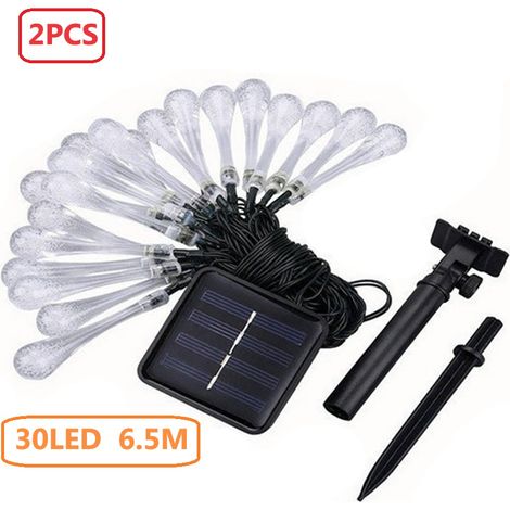 Set of 2，30LED solar garland, outdoor and indoor 6.5 M 8 modes IP65 waterproof garden warm light (1/5)