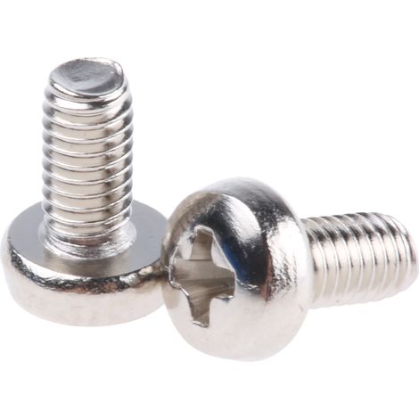 Vis à métaux RS PRO M3 à tête Cylindrique Cruciforme en Laiton, 6mm ( Prix pour Sachet de 100 )