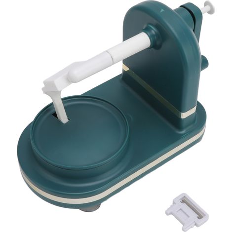 Pelapatate multifunzionale in acciaio inox PP con manovella, pelapatate per mele, ideale per la cucina e la casa, colore verde scuro. (1/5)