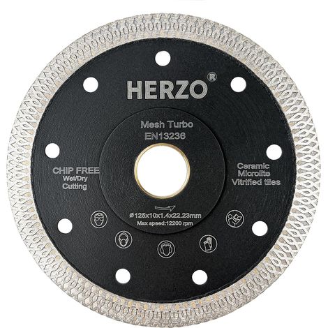 Diamond Disc 125 mm x 22.23 mm for Tiles - Diamond Disc 125 mm for Tiles, Stoneware Ceramics, Porcelain and Ceramic (1/5)