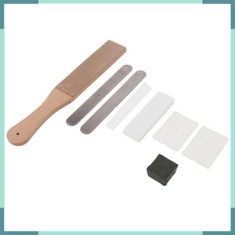 Kit d'affûtage de cuir Kit de DéCapage du Cuir, Kit de Polissage du Cuir avec Base en Bois Massif pour mercerie kit Type A (1/5)